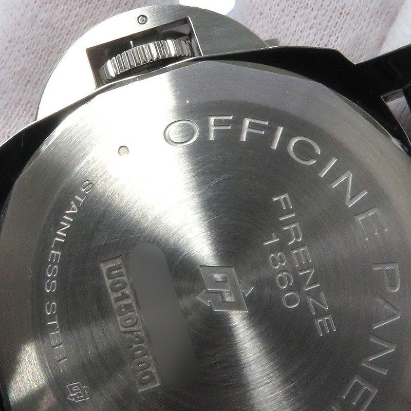 パネライ ルミノール マリーナ ロゴ 3デイズ アッチャイオ U番 PAM00776 PANERAI 腕時計 黒文字盤