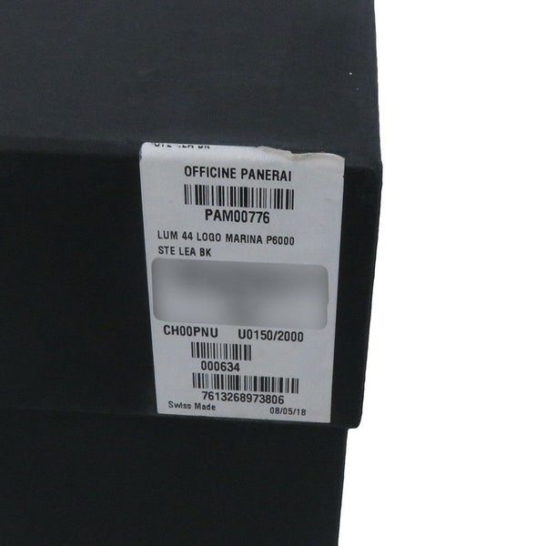 パネライ ルミノール マリーナ ロゴ 3デイズ アッチャイオ U番 PAM00776 PANERAI 腕時計 黒文字盤