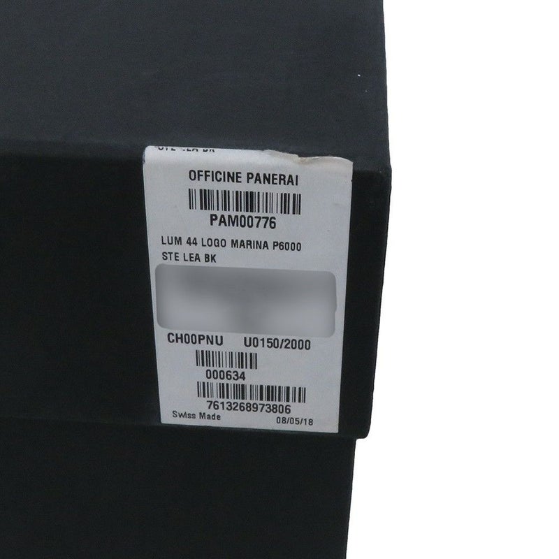 パネライ ルミノール マリーナ ロゴ 3デイズ アッチャイオ U番 PAM00776 PANERAI 腕時計 黒文字盤