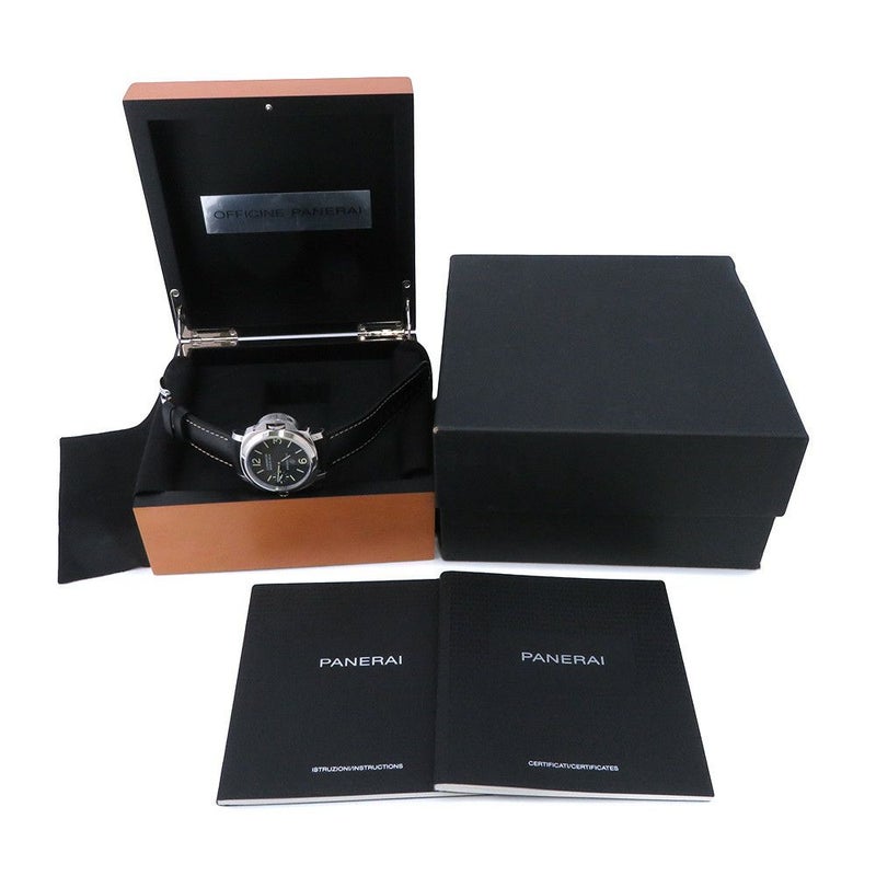 パネライ ルミノール マリーナ ロゴ 3デイズ アッチャイオ U番 PAM00776 PANERAI 腕時計 黒文字盤