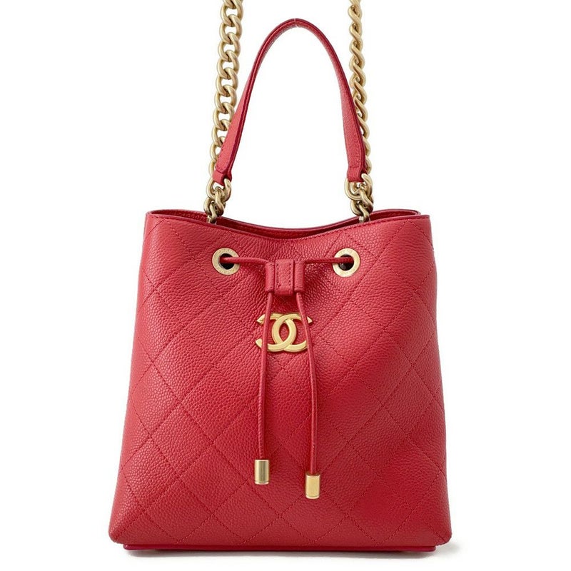 シャネル ハンドバッグ ココマーク マトラッセ ドローストリング キャビアスキン AS0310 CHANEL 2way 巾着