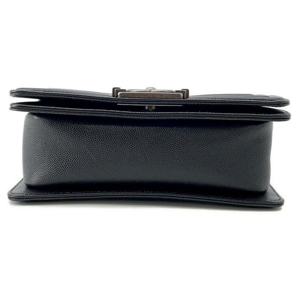 シャネル チェーンショルダーバッグ ボーイシャネル スモール マトラッセ ココマーク キャビアスキン A67085 CHANEL 黒