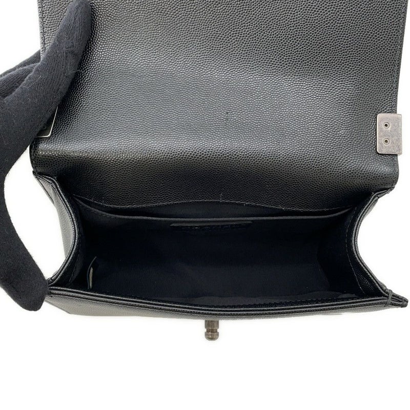 シャネル チェーンショルダーバッグ ボーイシャネル スモール マトラッセ ココマーク キャビアスキン A67085 CHANEL 黒