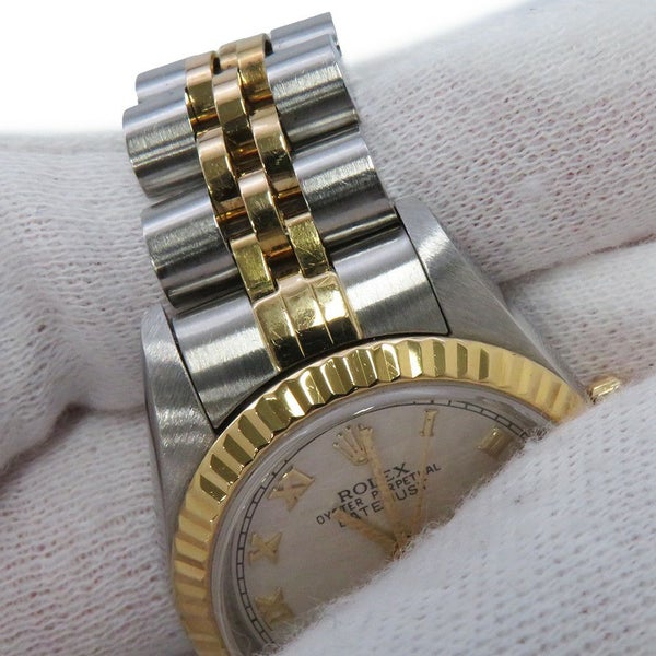 ロレックス デイトジャスト S番 SS/K18YG 69173 ROLEX 腕時計 アイボリーピラミッド文字盤