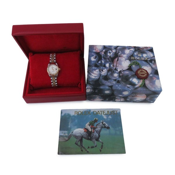 ロレックス デイトジャスト S番 SS/K18YG 69173 ROLEX 腕時計 アイボリーピラミッド文字盤