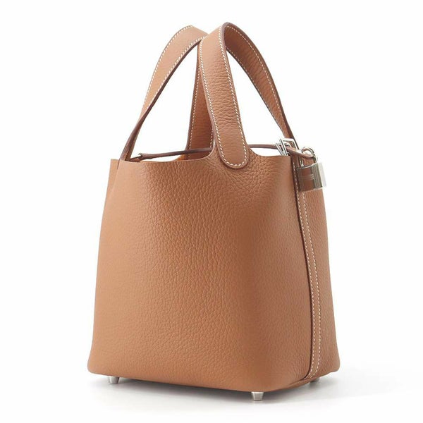 エルメス ハンドバッグ ピコタンロックPM ゴールド/シルバー金具 トリヨンクレマンス W刻印