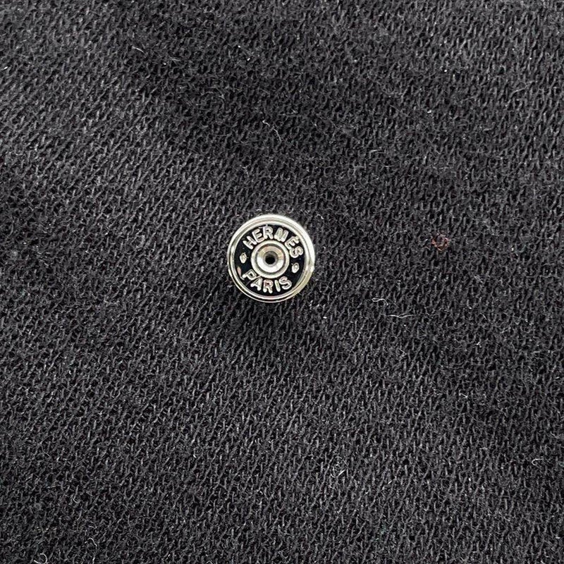 エルメス ピアス シングル サボ Sabot メタル HERMES アクセサリー シルバー ブラック