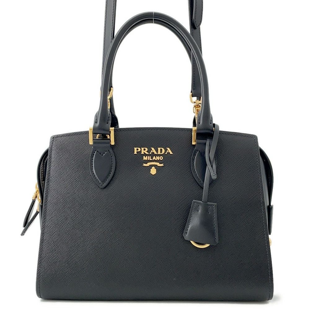 プラダ ハンドバッグ サフィアーノ レザー 1BA164 PRADA 2WAY 黒 安心