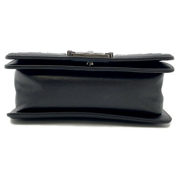 シャネル チェーンショルダーバッグ ボーイシャネル スモール ココマーク ビジュー ラムスキン A67085 CHANEL 黒