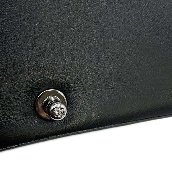 シャネル チェーンショルダーバッグ ボーイシャネル スモール ココマーク ビジュー ラムスキン A67085 CHANEL 黒