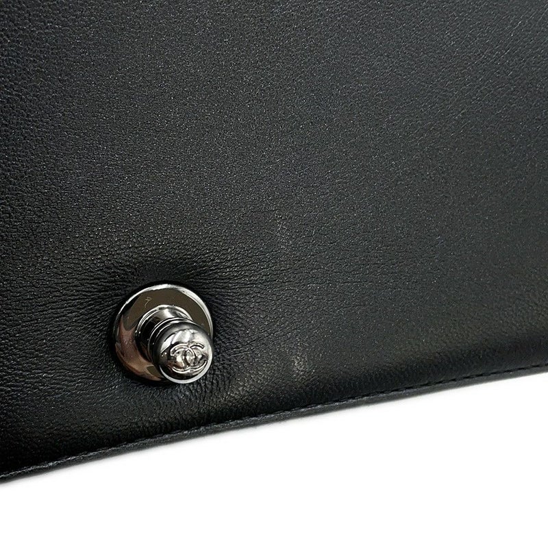 シャネル チェーンショルダーバッグ ボーイシャネル スモール ココマーク ビジュー ラムスキン A67085 CHANEL 黒