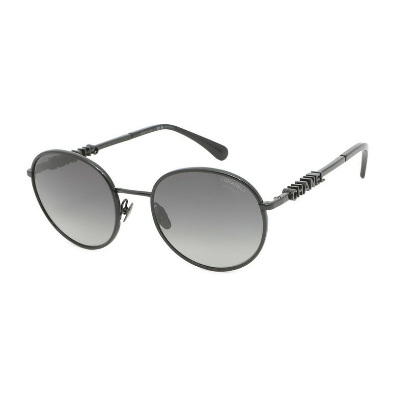 シャネル サングラス ロゴ パント シェイプ 53□20 135 4282 CHANEL アイウェア 黒