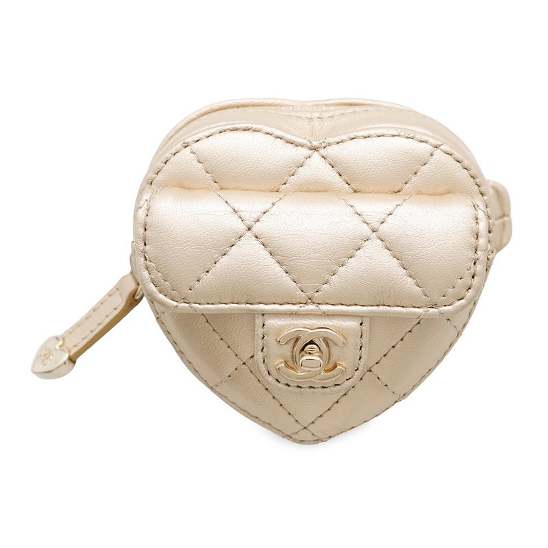 シャネル コインケース ハート シェイプ ジップ アーム コインパース ラムスキン AP2786 CHANEL