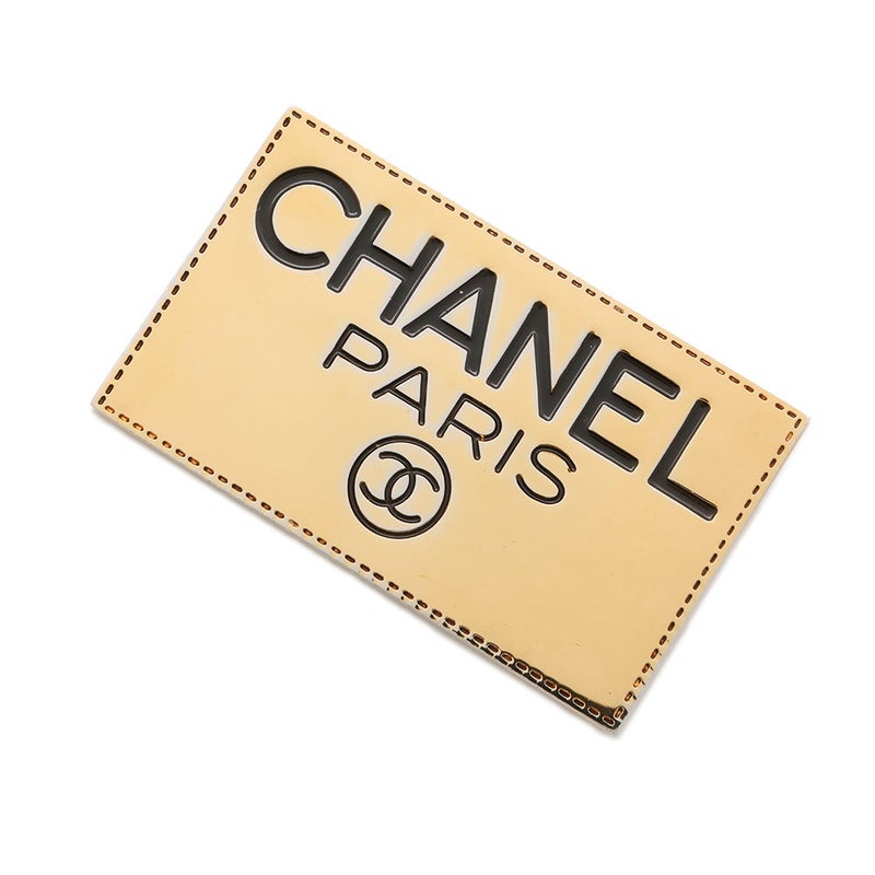 シャネル ブローチ ココマーク ロゴ スクエアプレート メタル CHANEL アクセサリー