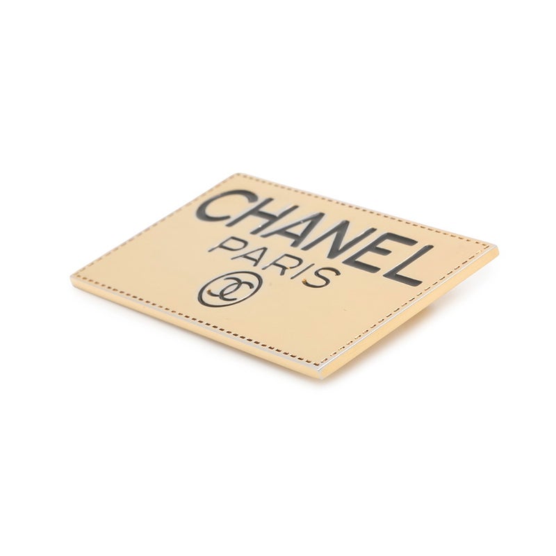 シャネル ブローチ ココマーク ロゴ スクエアプレート メタル CHANEL アクセサリー