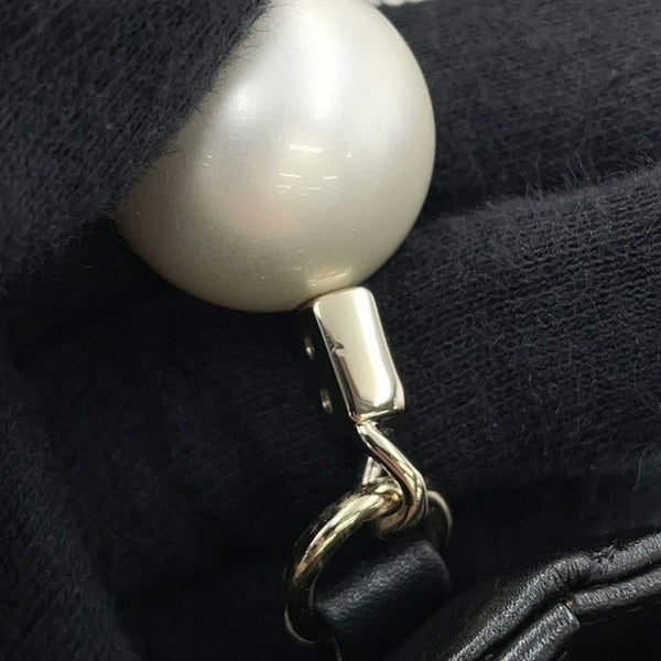 シャネル パールチェーンショルダーウォレット マトラッセ ココマーク ラムスキン AP1839 CHANEL 黒