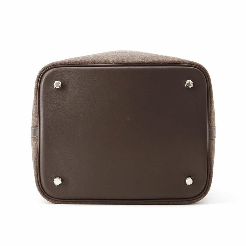 エルメス ハンドバッグ ピコタンロックMM エベンヌ/シルバー金具 フェルト/スイフト Y刻印