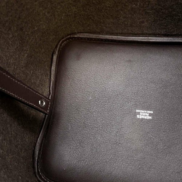 エルメス ハンドバッグ ピコタンロックMM エベンヌ/シルバー金具 フェルト/スイフト Y刻印