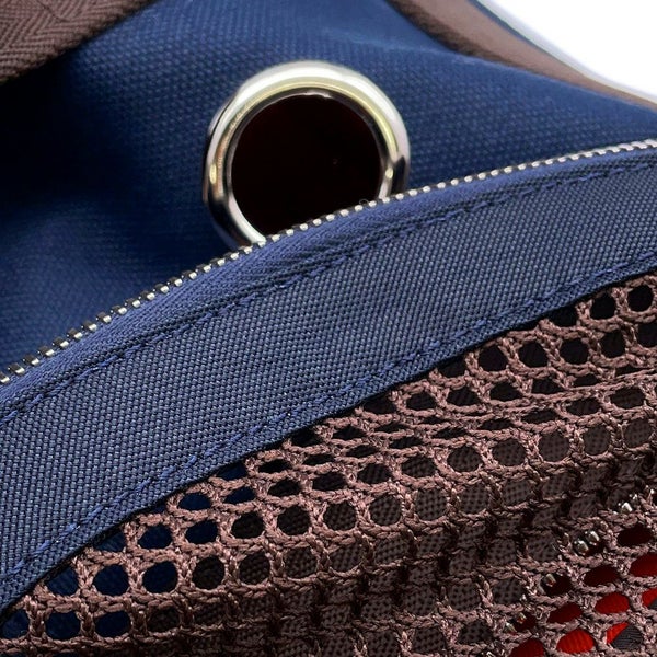 エルメス ドッグキャリーバッグ ネイビー/シルバー金具 キャンバス U刻印 HERMES 小型ペットキャリー