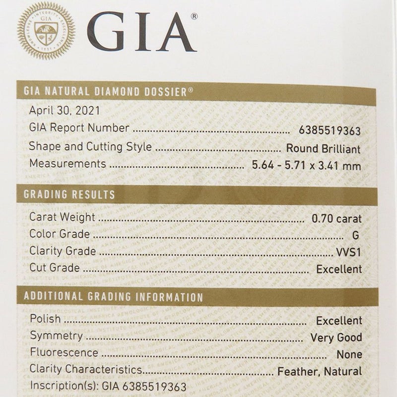 グラフ ネックレス アイコン ラウンド ダイヤモンド ペンダント ダイヤ 中石0.70ct K18WGホワイトゴールド RGP619 GIA鑑定書付き