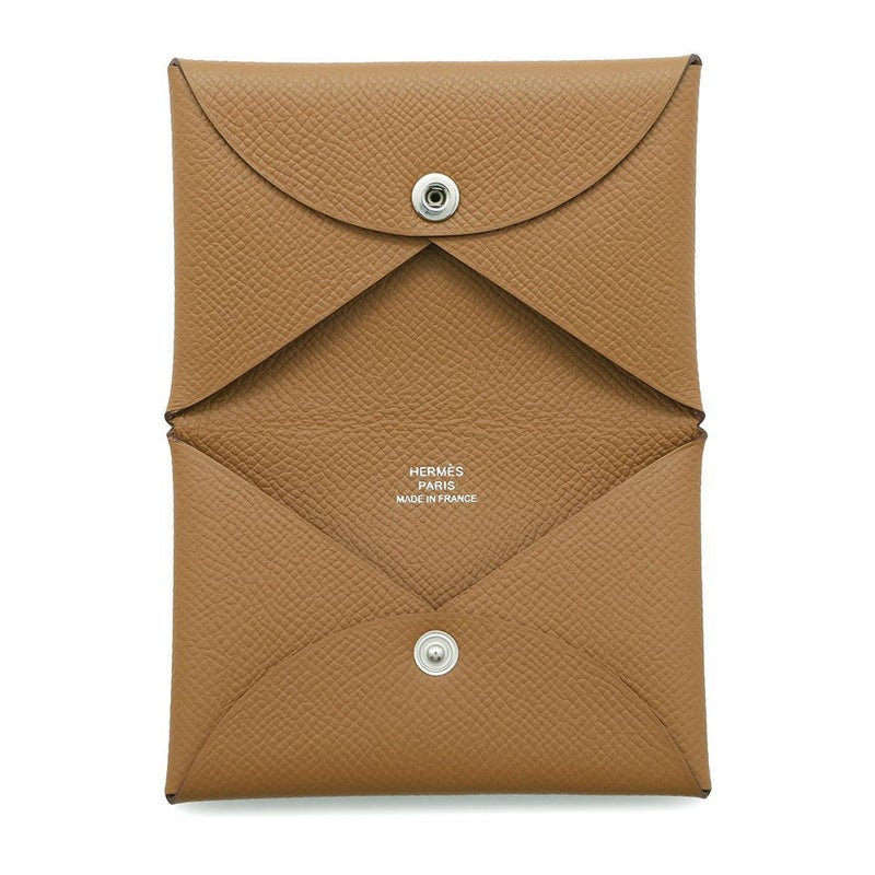 エルメス カードケース カルヴィ ゴールド エプソン B刻印 HERMES 名刺入れ
