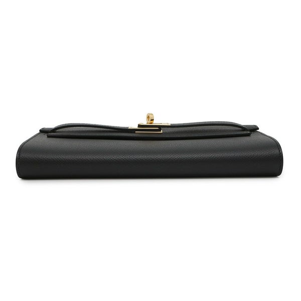 エルメス ケリーウォレット ロング トゥーゴー ブラック/ゴールド金具 エプソン U刻印 HERMES 財布 黒