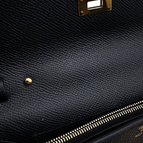 エルメス ケリーウォレット ロング トゥーゴー ブラック/ゴールド金具 エプソン U刻印 HERMES 財布 黒