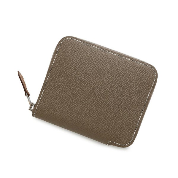 エルメス コインケース アザップコンパクト シルクイン エトゥープ/シルバー金具 エプソン K刻印