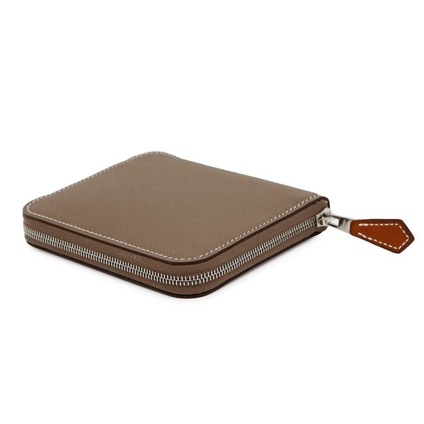 エルメス コインケース アザップコンパクト シルクイン エトゥープ/シルバー金具 エプソン K刻印