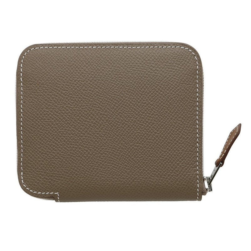 エルメス コインケース アザップコンパクト シルクイン エトゥープ/シルバー金具 エプソン K刻印