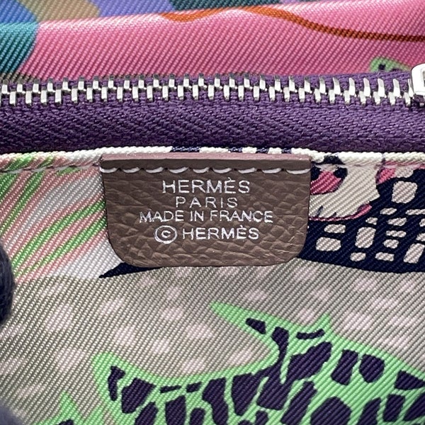 エルメス コインケース アザップコンパクト シルクイン エトゥープ/シルバー金具 エプソン K刻印