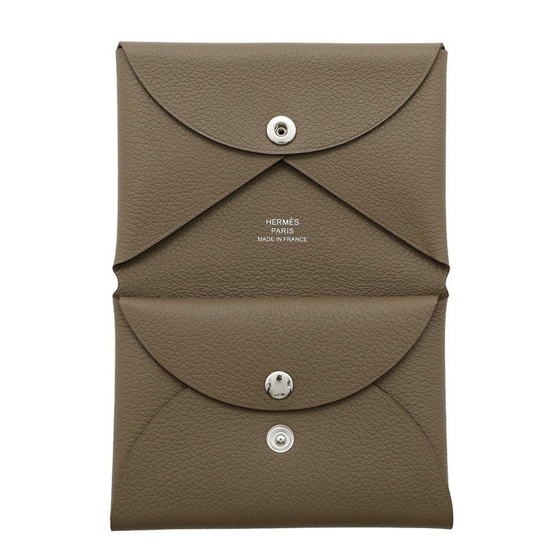 エルメス コインケース カルヴィ デュオ エトゥープ/シルバー金具 エバーカラー W刻印 財布