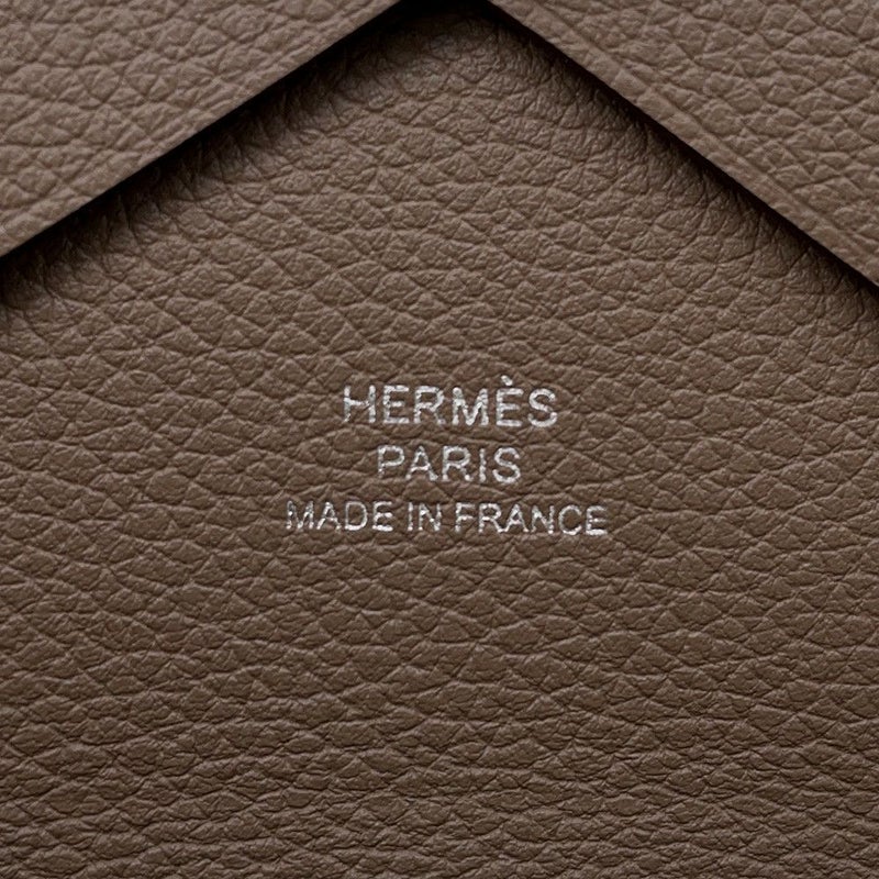 エルメス コインケース カルヴィ デュオ エトゥープ/シルバー金具 エバーカラー W刻印 財布