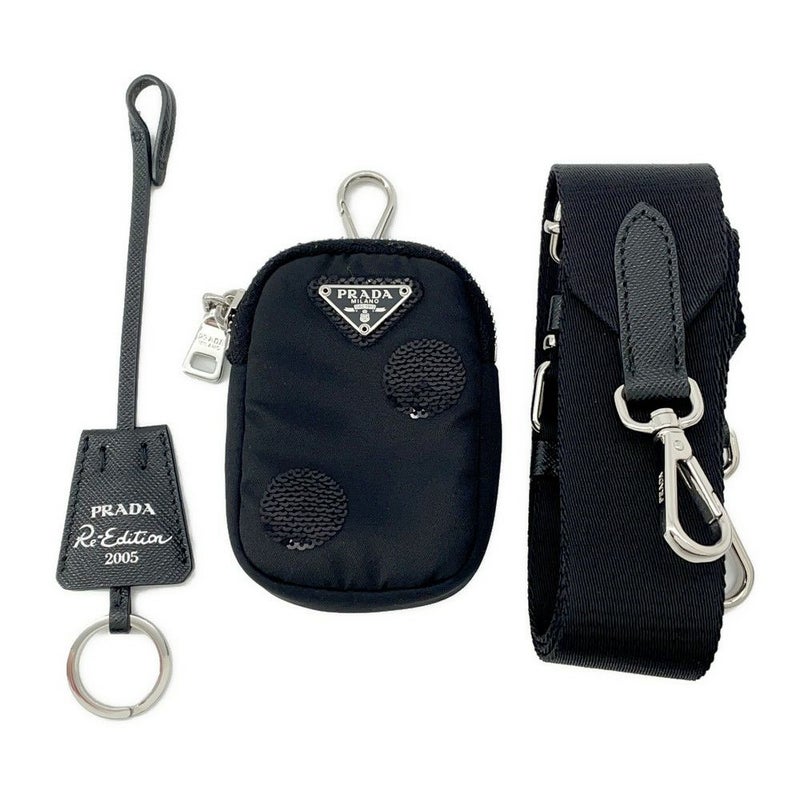 プラダ ショルダーバッグ Re-Edition 2005 Re-Nylon ポルカドット ナイロン スパンコール 1BH204 PRADA 2way 黒