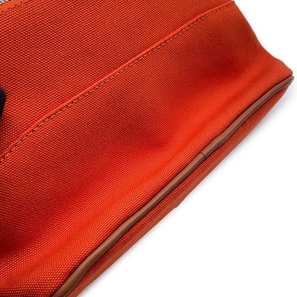 エルメス ポーチ ボリードポーチ ミニ オレンジ/シルバー金具 キャンバス HERMES 小物入れ