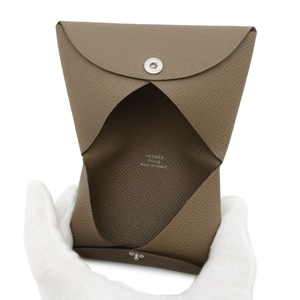 エルメス カードケース カルヴィ エトゥープ エプソン U刻印 HERMES