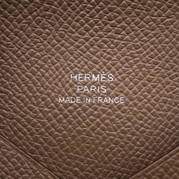 エルメス カードケース カルヴィ エトゥープ エプソン U刻印 HERMES 名刺入れ