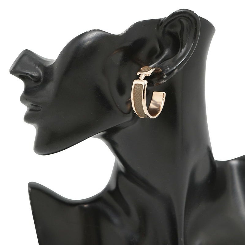 エルメス ピアス オランプ エトゥープ/ピンクゴールド金具 エプソン HERMES アクセサリー