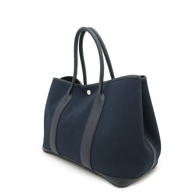 エルメス トートバッグ ガーデンパーティPM ブルーマリン/ブラック/シルバー金具 トワルオフィシエ/ネゴンダ D刻印