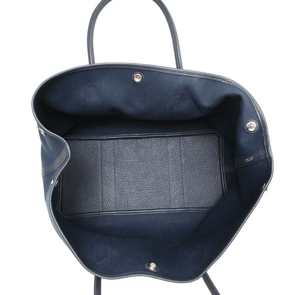エルメス トートバッグ ガーデンパーティPM ブルーマリン/ブラック/シルバー金具 トワルオフィシエ/ネゴンダ D刻印
