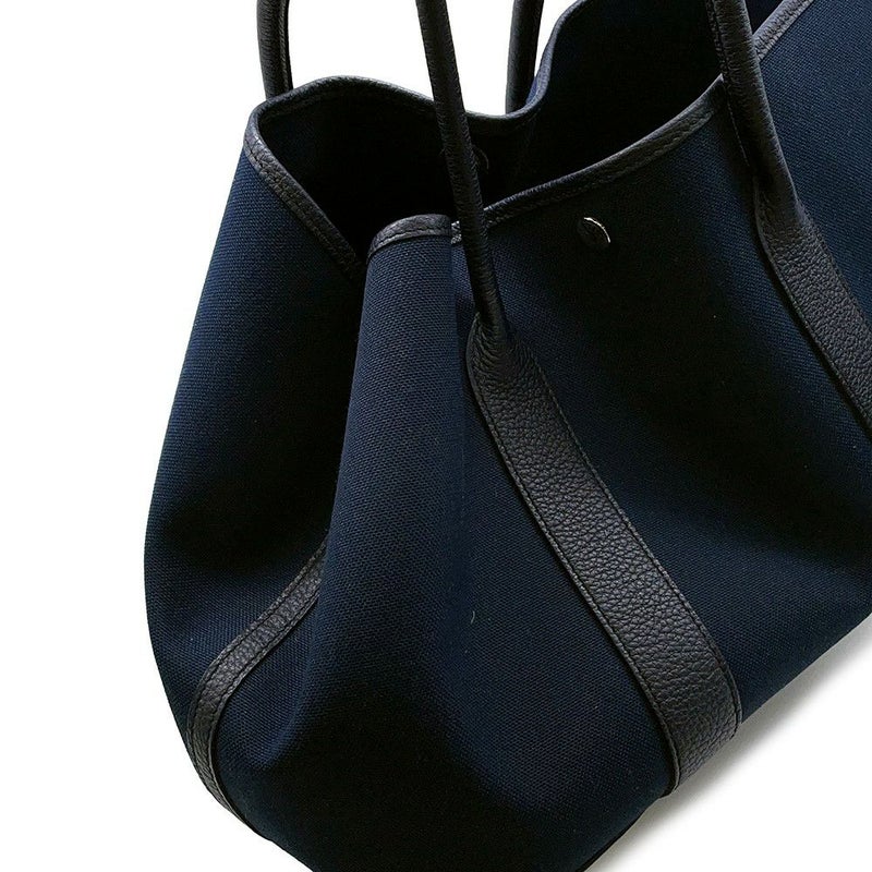 エルメス トートバッグ ガーデンパーティPM ブルーマリン/ブラック/シルバー金具 トワルオフィシエ/ネゴンダ D刻印