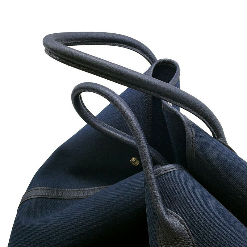 エルメス トートバッグ ガーデンパーティPM ブルーマリン/ブラック/シルバー金具 トワルオフィシエ/ネゴンダ D刻印