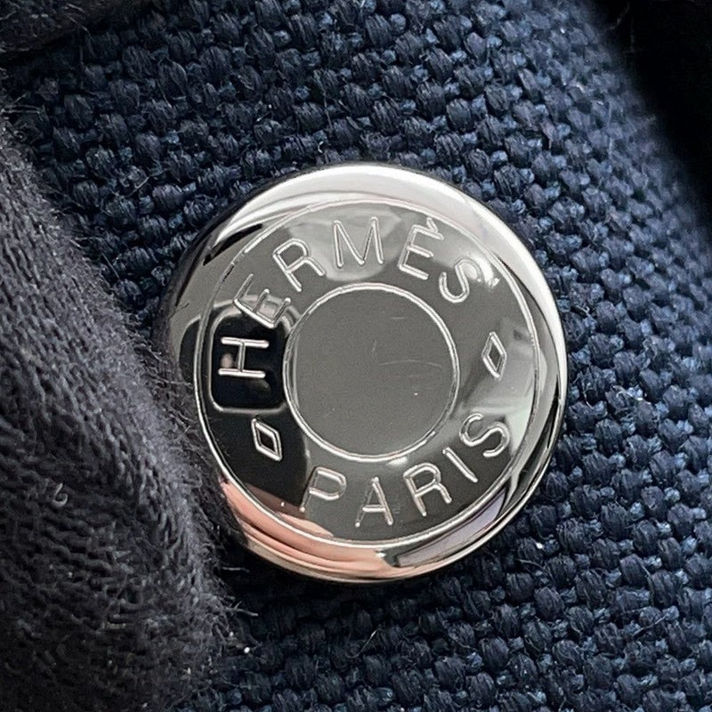 エルメス トートバッグ ガーデンパーティPM ブルーマリン/ブラック/シルバー金具 トワルオフィシエ/ネゴンダ D刻印