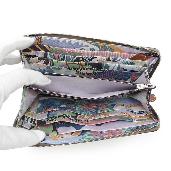 エルメス 長財布 アザップロング シルクイン エトゥープ/シルバー金具 エプソン W刻印 財布