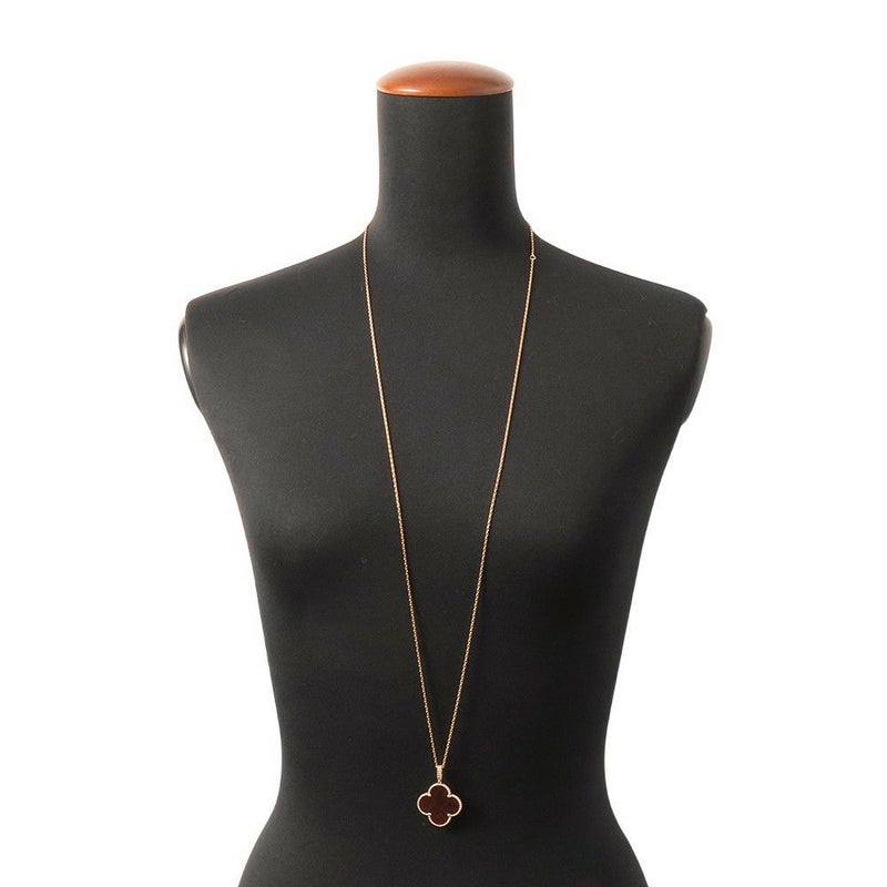 ヴァンクリ ネックレス マジック アルハンブラ ロングネックレス 1モチーフ レターウッド K18PGピンクゴールド VCARO3M700