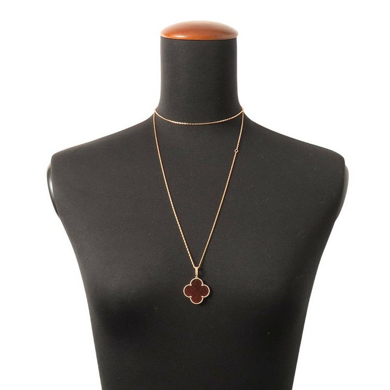 ヴァンクリ ネックレス マジック アルハンブラ ロングネックレス 1モチーフ レターウッド K18PGピンクゴールド VCARO3M700