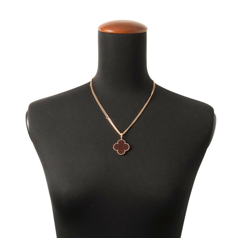 ヴァンクリ ネックレス マジック アルハンブラ ロングネックレス 1モチーフ レターウッド K18PGピンクゴールド VCARO3M700