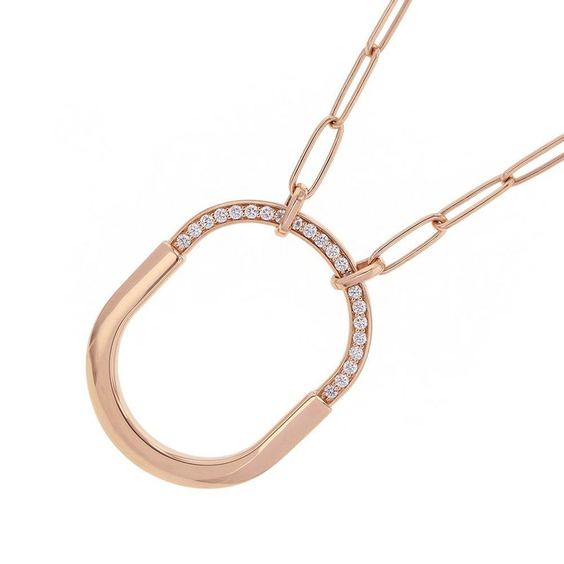 ティファニー ネックレス ティファニー ロック ペンダント ラージ ダイヤモンド 計0.43ct K18PGピンクゴールド Tiffany&Co.