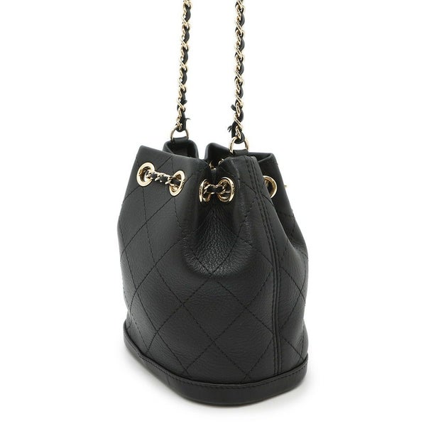 シャネル チェーンショルダーバッグ マトラッセ ココマーク ラムスキン AS0197 CHANEL ミニバッグ 黒
