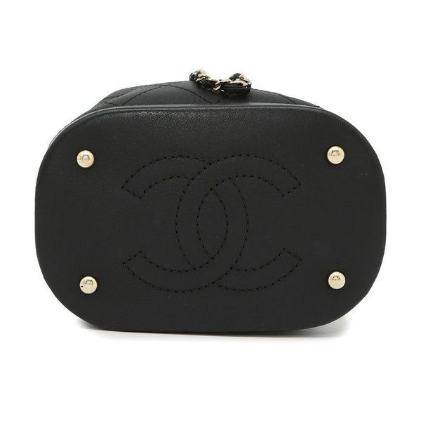 シャネル チェーンショルダーバッグ マトラッセ ココマーク ラムスキン AS0197 CHANEL ミニバッグ 黒